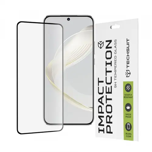 Folie de protectie Ecran Techsuit pentru Huawei nova 12s / nova 11, Sticla Securizata, Full Glue, 111D (Transparent/Negru)