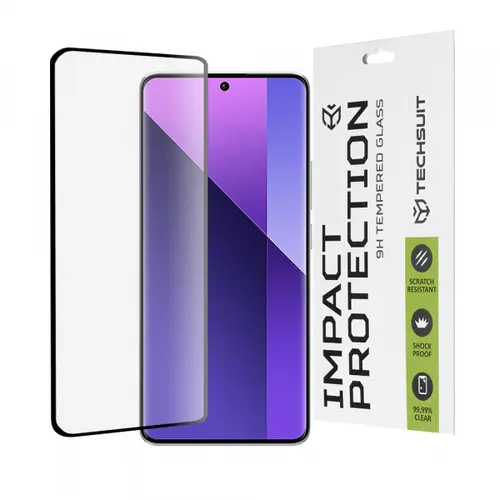 Folie de protectie Ecran Techsuit pentru Xiaomi Redmi Note 14 Pro 4G / Note 14 Pro+ 5G / Note 14 Pro 5G, Sticla Securizata, Full Glue, 111D (Transparent/Negru)