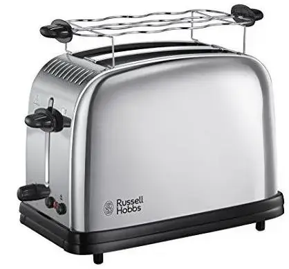 Prajitor de paine Russell Hobbs Chester 23310-56, 1670 W, 2 felii, Tehnologie de prajire rapida, Functie lift and look, Decongelare (Inox)