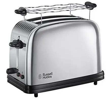 Prajitor de paine Russell Hobbs Chester 23310-56, 1670 W, 2 felii, Tehnologie de prajire rapida, Functie lift and look, Decongelare (Inox)