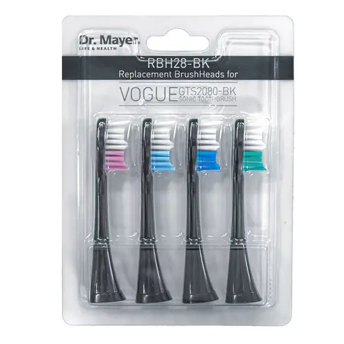 Rezerve periuta electrica GTS2080 Dr.Mayer, 4buc (Negru)