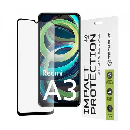 Folie de protectie Ecran Techsuit pentru Xiaomi Redmi A3x / A3, Sticla Securizata, Full Glue, 111D