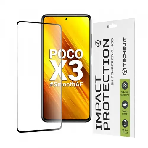 Folie de protectie Ecran Techsuit pentru Xiaomi Poco X3 Pro / X3 NFC / X3, Sticla Securizata, Full Glue, 111D