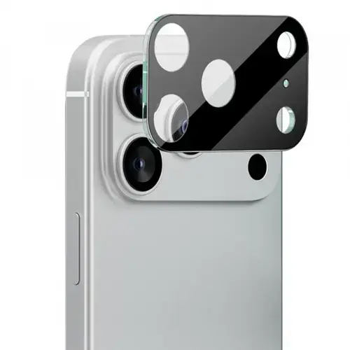 Folie de protectie Camera Spate Techsuit pentru Apple iPhone 17 Pro Max, Sticla Securizata (Negru)