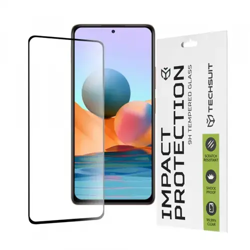 Folie de protectie Ecran Techsuit pentru Xiaomi Redmi Note 10 Pro Max / Note 10 Pro, Sticla Securizata, Full Glue, 111D
