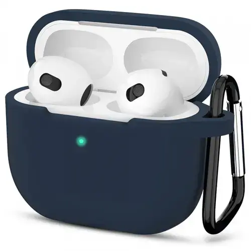Husa Techsuit Silicone Case pentru Apple AirPods 3 (Bleumarin)