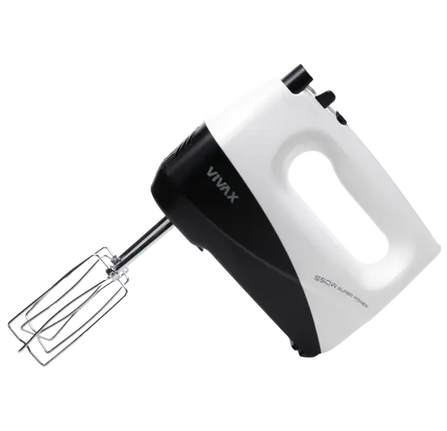 Mixer de mana Vivax HM-550WB, 550 W, 5 viteze, Functie turbo (Alb/Negru)