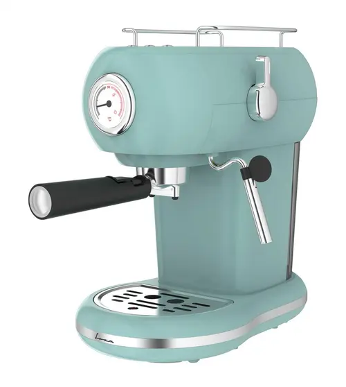 Espressor manual Fram FEM-D15RGR, 1100 W, Rezervor 1.2 l, 15 bar (Verde)