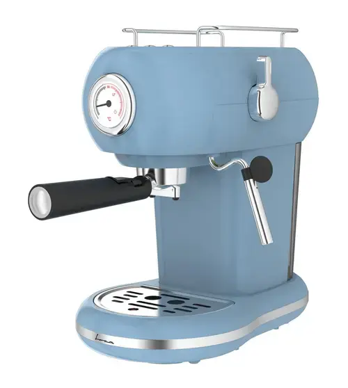 Espressor manual Fram FEM-D15RBL, 1100 W, Rezervor 1.2 l, 15 bar (Albastru)