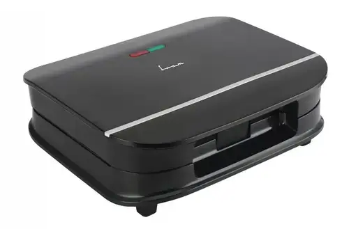 Sandwich maker Fram FSM-700BK, 700 W, Placi fixe triunghi, 2 sandwichuri (Negru)