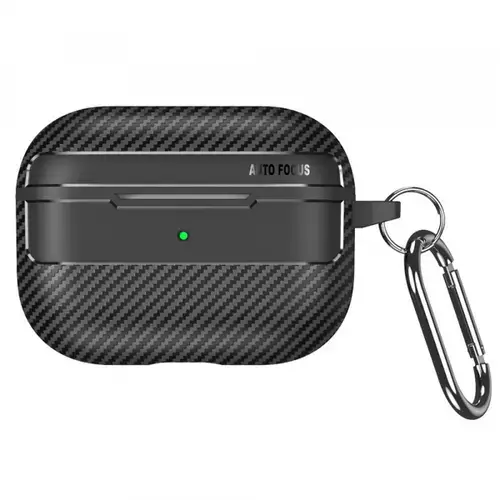 Husa Techsuit CarbonFiber pentru Apple AirPods Pro Series (Negru)