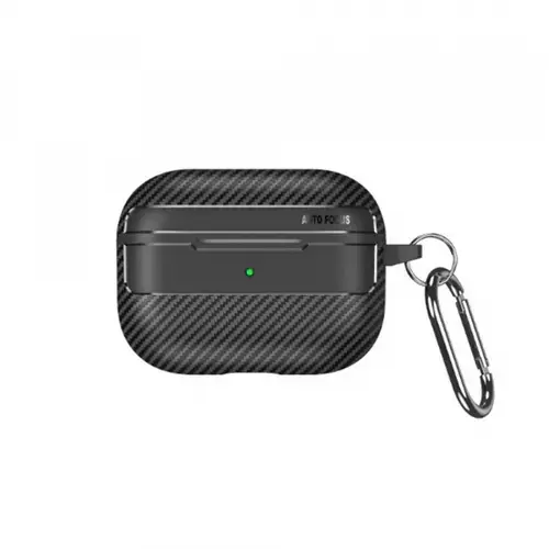 Husa Techsuit CarbonFiber pentru Apple AirPods 4 (Negru)