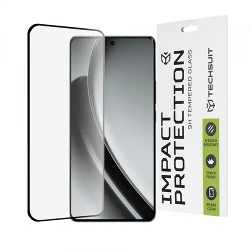 Folie de protectie Ecran Techsuit pentru Realme GT 6T / GT 6, Sticla Securizata, Full Glue, 111D