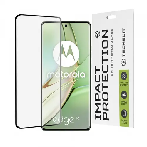 Folie de protectie Ecran Techsuit pentru Motorola Edge (2023) / Edge 40, Sticla Securizata, Full Glue, 111D