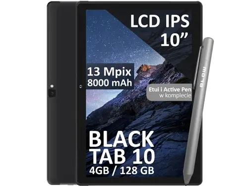 Tableta Blow BlackTAB 10, Procesor Octa-Core Cortex-A73, Ecran IPS 10inch, 4GB RAM, 128GB Flash, Wi-Fi, Bluetooth, 4G, Android (Negru)