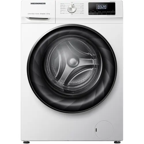 Masina de spalat rufe cu uscator Heinner HWDM-H10614A, Spalare 10 kg, Uscare 6 kg, 1400 RPM, Motor Inverter, Display LED, Clasa A (Alb)