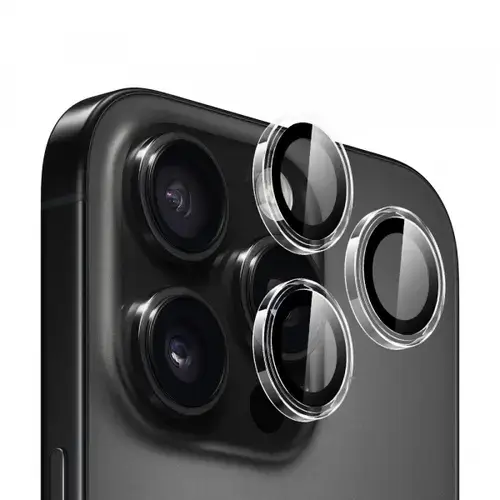 Folie de protectie Camera Spate Blueo Metal Frame pentru Apple iPhone 16 Pro Max / 16 Pro, Sticla Securizata