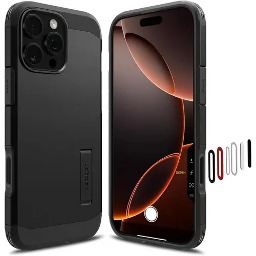 Husa Protectie Spate Spigen Tough Armor, MagSafe, pentru iPhone 16 Pro Max (Negru)