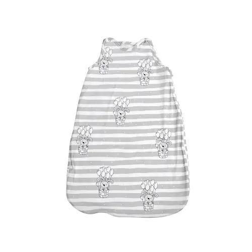 Sac de dormit Lorelli Rabbit Baloons, primavara/vara, bumbac ranforce lavabil, doua straturi, 95 cm