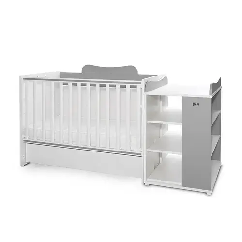 Patut modular multifunctional LORELLI Multi, 5 configurari diferite, 190 x 72 cm, Alb/Gri