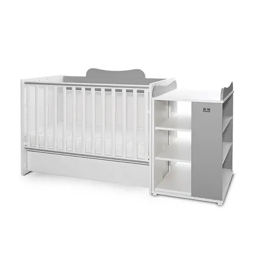 Patut modular multifunctional LORELLI Multi, 5 configurari diferite, 190 x 72 cm, Alb/Gri