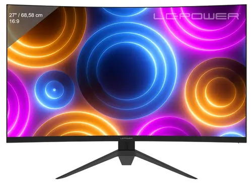 Monitor Gaming VA LED LC-Power 27inch LC-M27QC, QHD (2560 x 1440), HDMI, DisplayPort, Ecran curbat, 180 Hz, 1 ms (Negru)