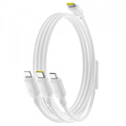 Cablu Incarcare USB-C - Lightning / microUSB / USB-C Baseus Silky 3in1 P10377706213-00, 100W, 1.5m, Alb