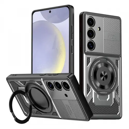 Husa pentru Samsung Galaxy S25 S931 / S24 S921, Techsuit, RuggedCam (Gri/Negru)