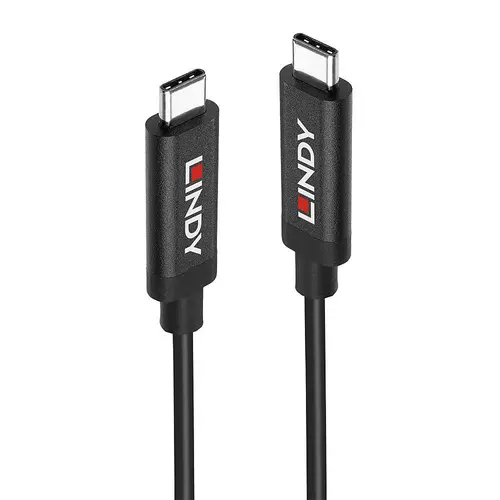 Cablu  de date Lindy LY-43308, USB 3.2 Gen 2 C/C Activ, 60W, 8K, Negru