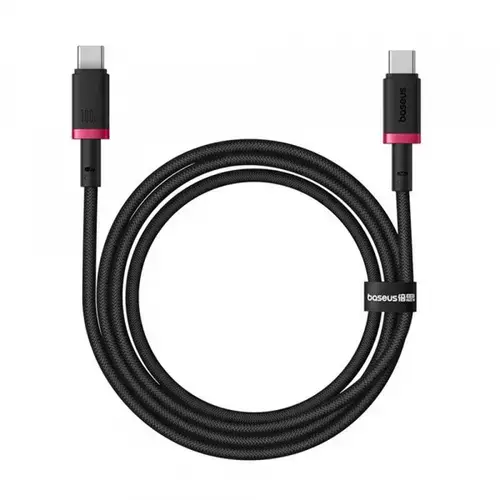 Cablu Date si Incarcare USB-C - USB-C Baseus Dura Series P10377803U01-01, 100W, 1m, Negru/Rosu