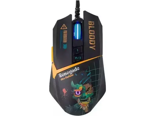 Mouse Gaming A4Tech W63 Max Renegade Midnight, USB, Wired, iluminare (Multicolor)