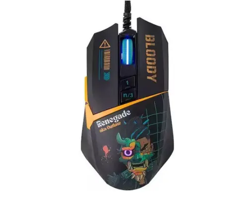 Mouse Gaming A4Tech W63 Max Renegade Midnight, USB, Wired, iluminare (Multicolor)