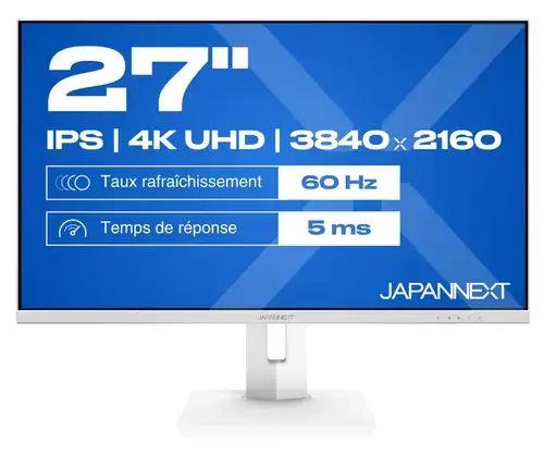 MonitorPS LED JAPANNEXT 27inch JN-IPS270UHD60F-C65W-HSP-W, UHD (3840 x 2160), HDMI, DisplayPort, Boxe (Alb)