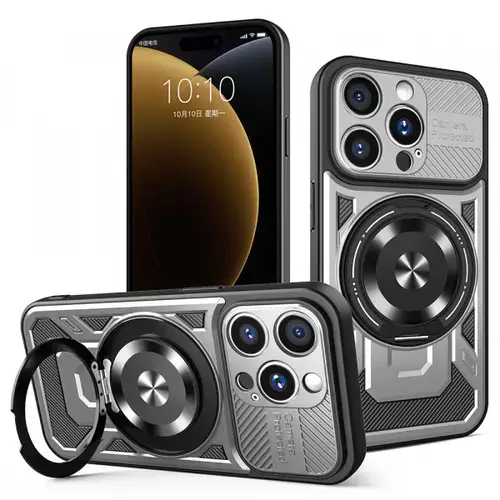 Husa pentru Apple iPhone 15 Pro, Techsuit RuggedCam (Gri/Negru)