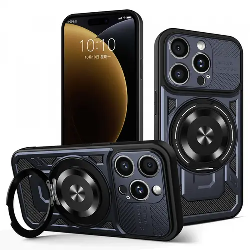 Husa pentru Apple iPhone 15 Pro Max Techsuit RuggedCam (Albastru/Negru)