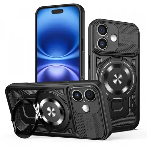 Husa pentru Apple iPhone 16, Techsuit RuggedCam (Negru)