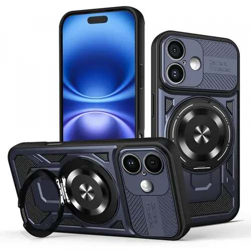 Husa pentru Apple iPhone 16, Techsuit RuggedCam (Albastru/Negru)