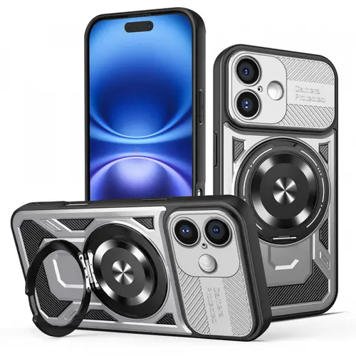 Husa pentru Apple iPhone 16, Techsuit RuggedCam (Gri/Negru)
