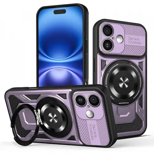 Husa pentru Apple iPhone 16, Techsuit RuggedCam (Mov/Negru)