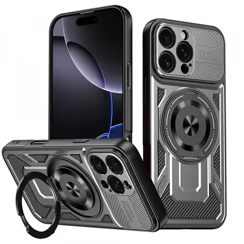 Husa pentru Apple iPhone 16 Pro, Techsuit RuggedCam (Gri/Negru)