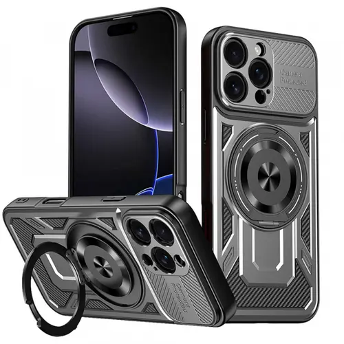 Husa pentru Apple iPhone 16 Pro, Techsuit RuggedCam (Gri/Negru)