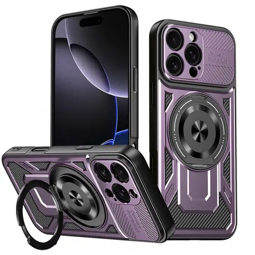 Husa pentru Apple iPhone 16 Pro, Techsuit RuggedCam (Negru/Mov)