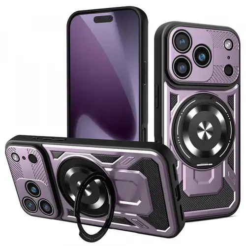 Husa pentru Apple iPhone 17 Pro, Techsuit RuggedCam (Mov/Negru)