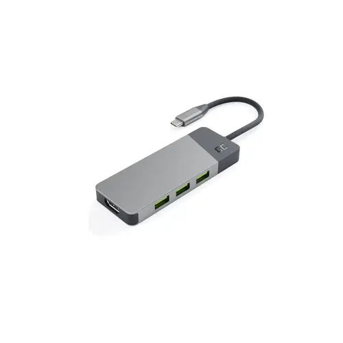 Hub USB GC Connect 7in1 (3xUSB-A 3.1 HDMI 4K 60Hz USB-C PD 85W) pentru Apple MacBook M1/M2 Lenovo X1, Asus ZenBook, Dell XPS