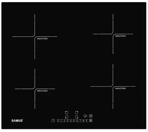 Plita incorporabila Samus PSI-64BG7, Inductie, 4 Zone de gatit (Negru)