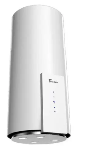 Hota tip Insula Tornado Tube Island 1200 (40), 1 Motor, 4 Viteze, 1200 m3/h, Filtru anti-grasimi, 40 cm (Alb)