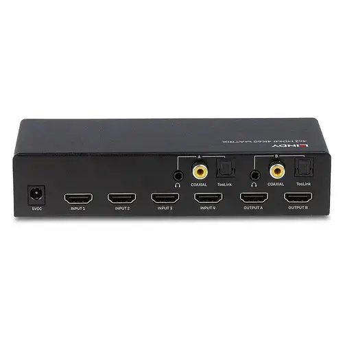 Switch Video Lindy LY-38084, 4x HDMI (Negru)