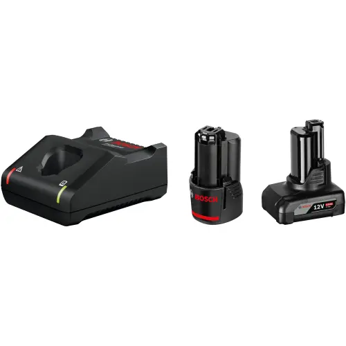 Set acumulator/incarcator Bosch Professional 1600A01NC9, 12 V, 1 acumulator 2 Ah, 1 acumulator 4 Ah, incarcator rapid, cutie carton