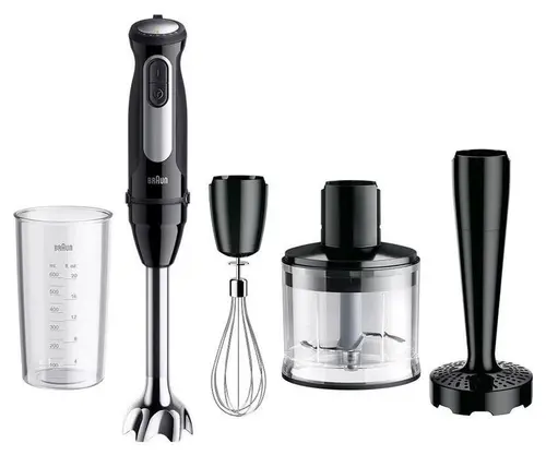 Blender de mana Braun MultiQuick 5 Pro MQ 55.307M, 1000 W, 25 viteze variabile + Turbo Boost, Tocator 1.25 l, Pahar 0.6 l (Negru)