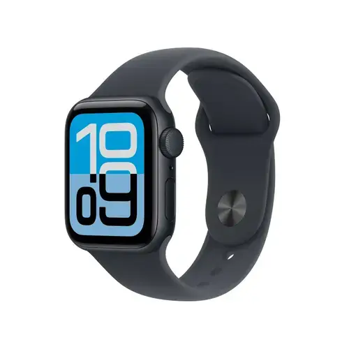 Smartwatch Apple Watch SE 3 (2025), GPS, 40mm, Ecran Retina LTPO OLED, Chip S10 cu Procesor Dual-Core, 64GB Flash, Wi-Fi, Bluetooth, Curea Sport Band S/M (Negru)
